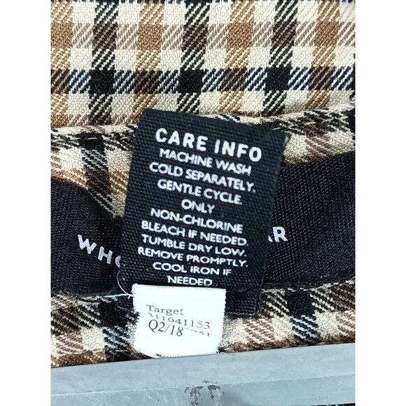 Who What Wear Womens Size 2 High Rise Plaid Cropped Wide Leg Stretch Pants Brown - Picture 8 of 11